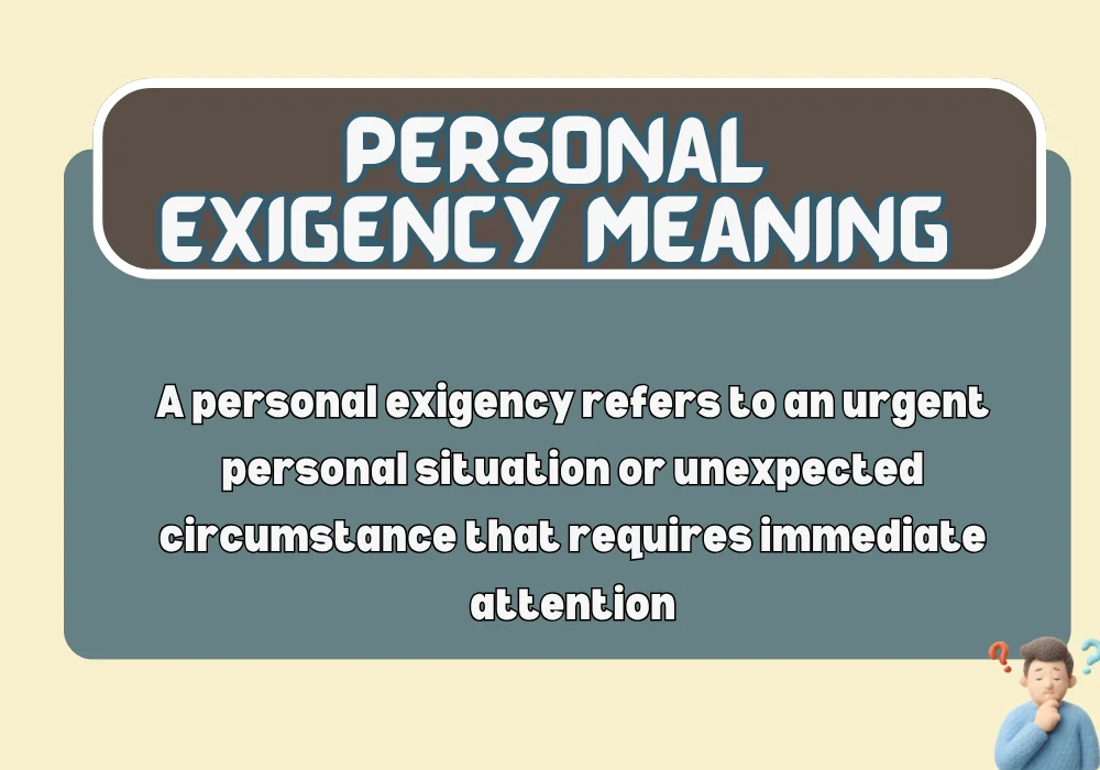 Personal Exigency Meaning