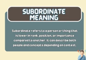 Subordinate Meaning