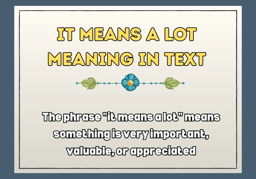 It Means A Lot Meaning In Text