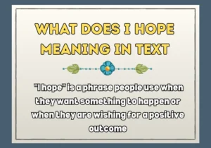 What Does I Hope Meaning in Text